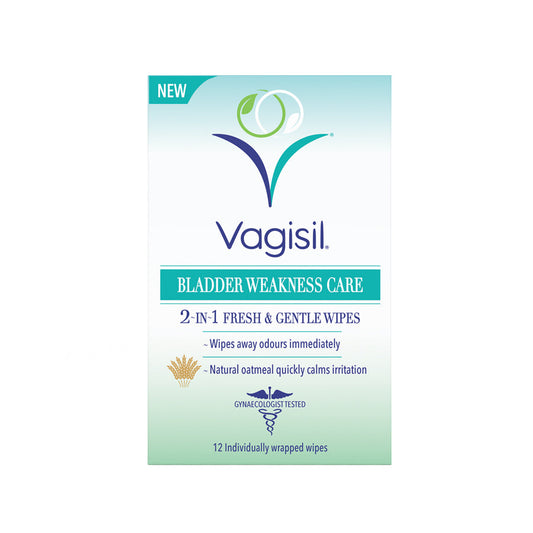 Vagisil Bladder Weakness Care 2-in-1 Fresh & Gentle Wipes 12 sheets