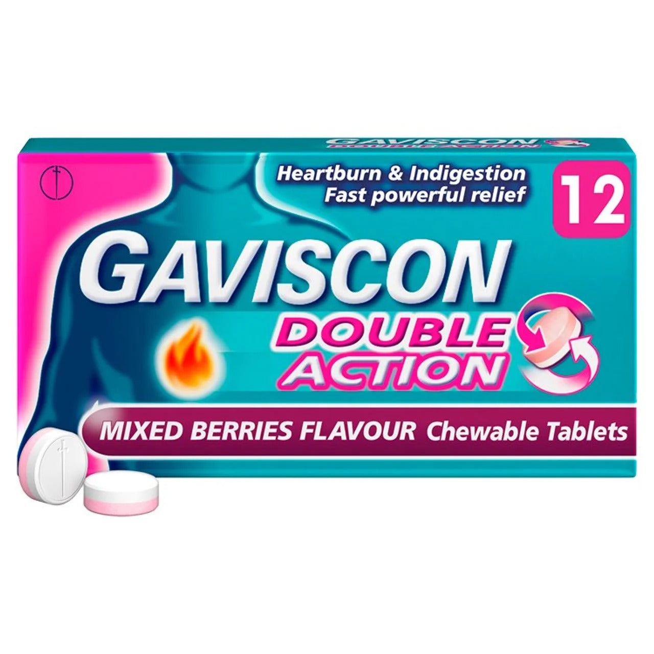 Gaviscon Double Action Tablets 12 Mixed berries