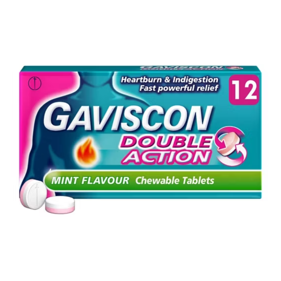 Gaviscon Double Action Tablets 12 Mint