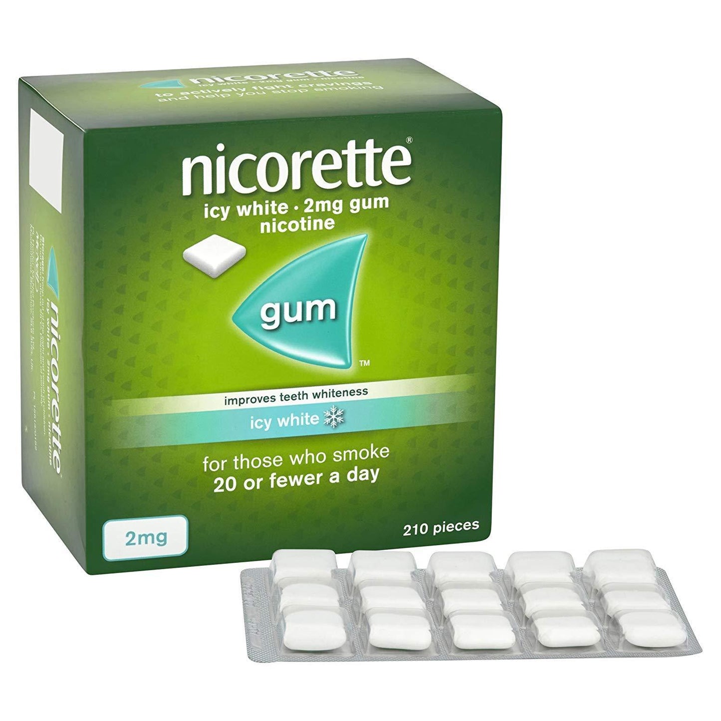 Nicorette Icy White Gum 2mg 210 Pieces