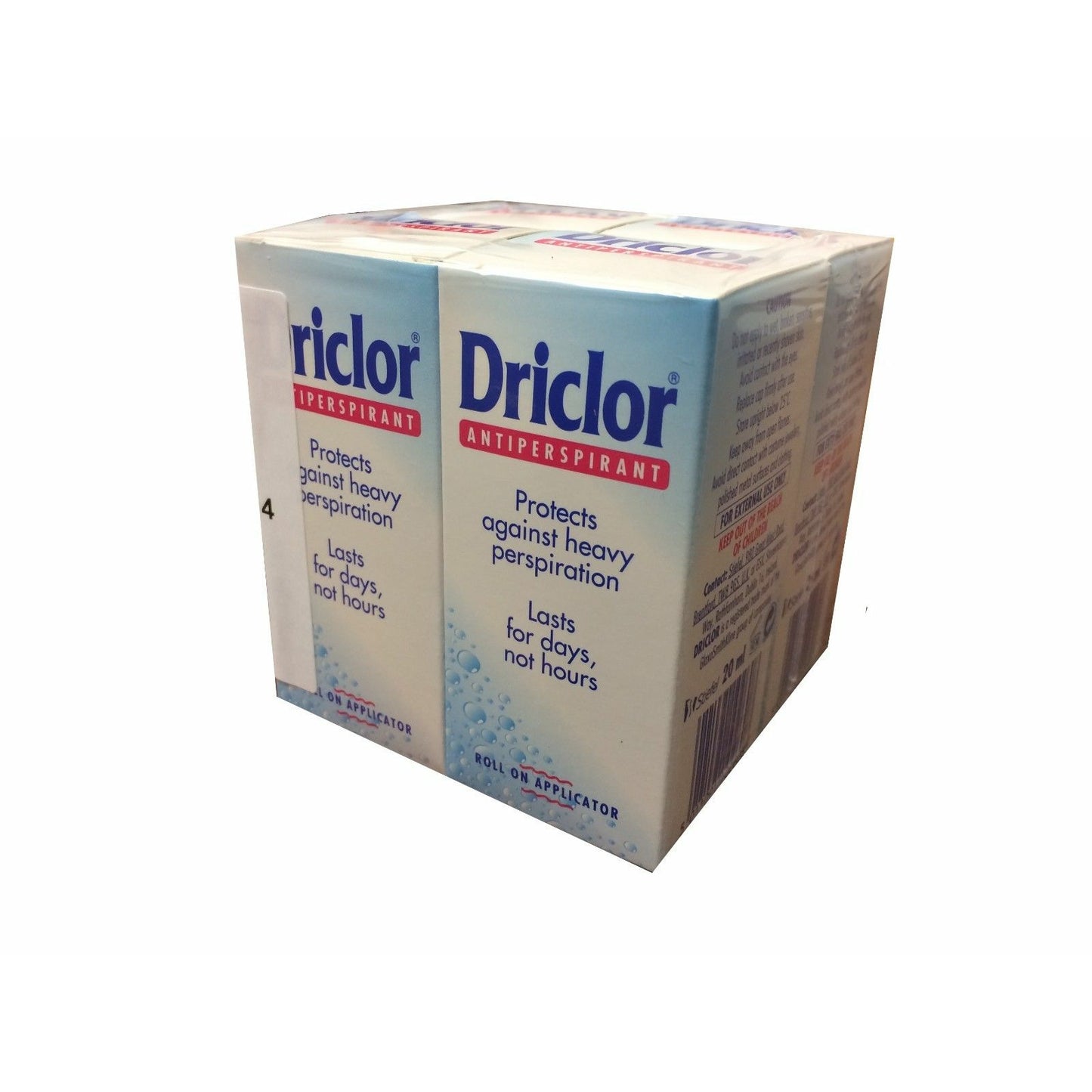 Driclor Roll On Applicator Antiperspirant 20ml - PACK OF 4
