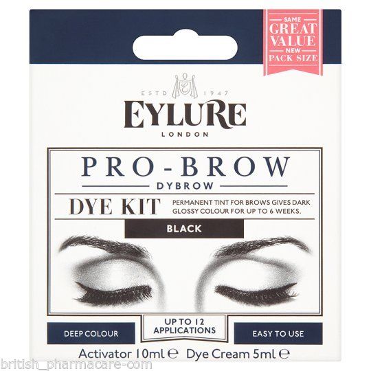Eylure Dybrow BLACK Glossy Brows Eyebrow Dye Kit
