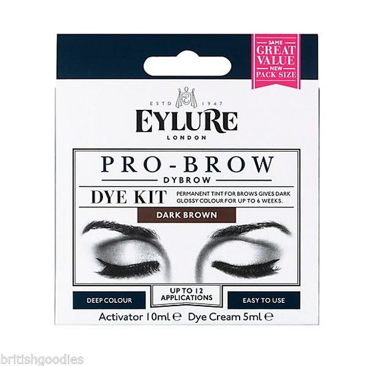 Eylure Dybrow DARK BROWN Dark Glossy Brows Eyebrow Dye Kit