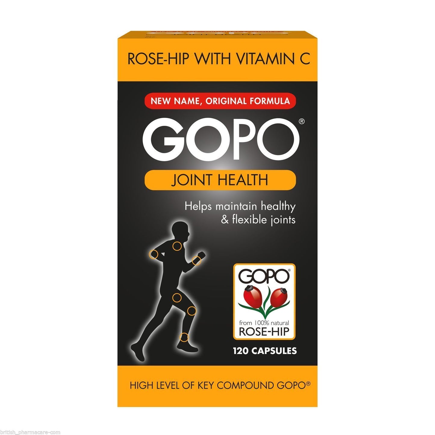 GOPO Joint Health Rose-Hip With Vitamin C - 120 Capsules