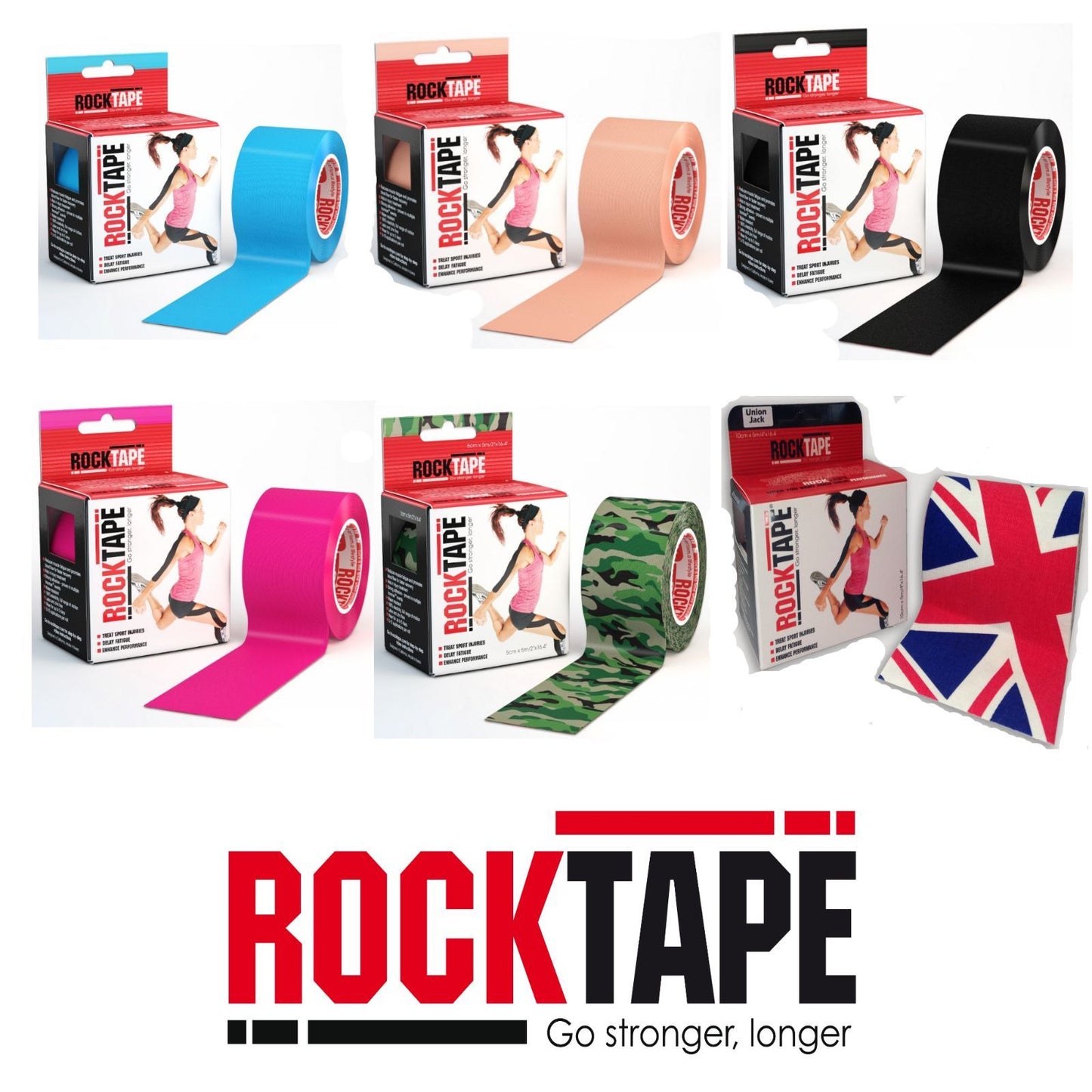 ROCKTAPE Kinesiology RockTape 2" Roll Sports | 5 cm x 5 m | RANGE OF COLORS