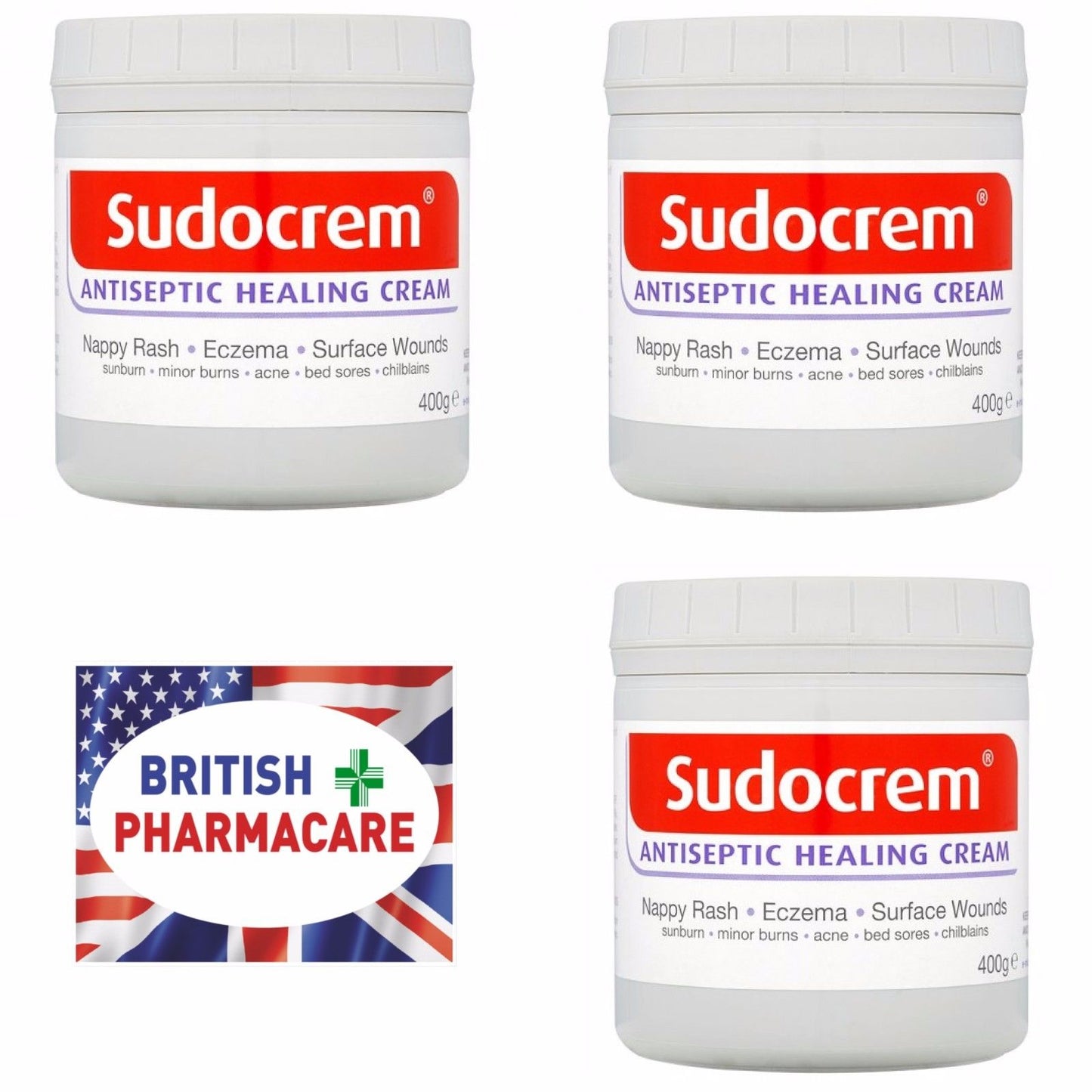 Sudocrem Antiseptic Healing Cream 400g x3 (1200g total)
