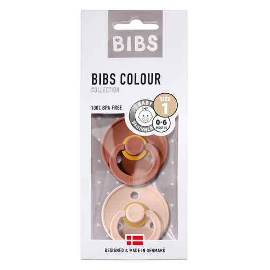 Bibs Twin Dummy Pack Size 1 – Woodchuck/Blush