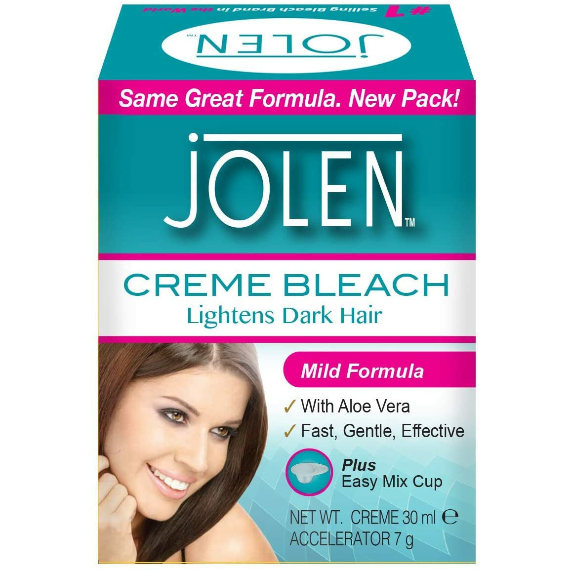 Jolen Creme Bleach Mild Formula - Lightens Dark Hair 30ml
