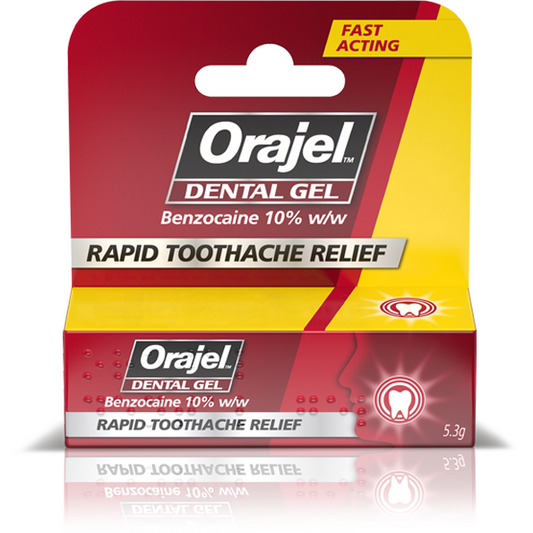Orajel Dental Gel Rapid Toothache Relief 5.3g Benzocaine 10% w/w