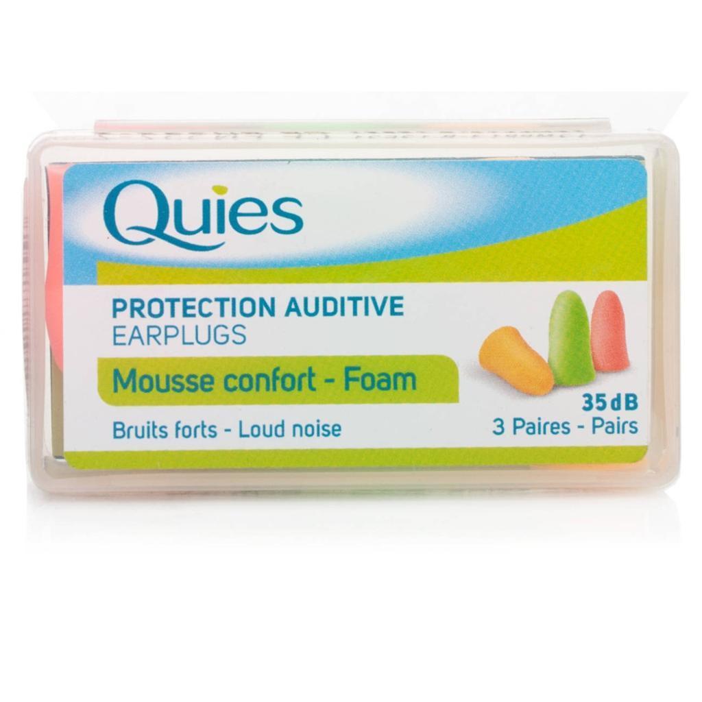 QUIES PROTECTION AUDITIVE EARPLUGS - 3 PAIRS