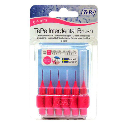 TePe Interdental Brush Pink (0.4mm) 6 Brushes x 12