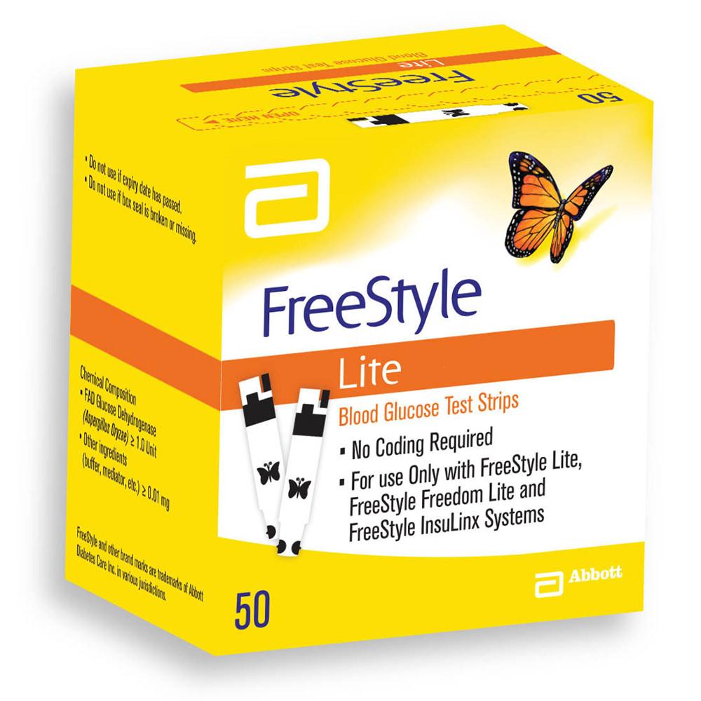 Freestyle Lite Testing Strips 50 Test Strips British Pharmacare