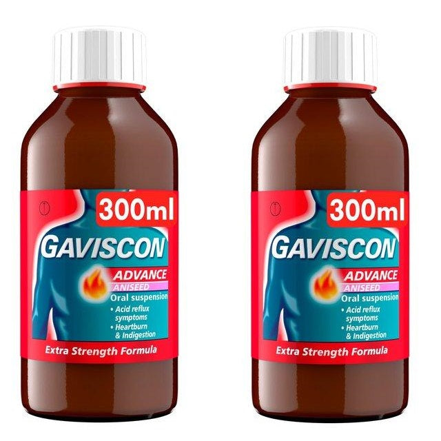 Gaviscon Advance Aniseed Flavour Oral Suspension, 300ml Twin Pack