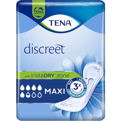 Tena Discreet Maxi Incontinence Pad Pack of 6 x 3 (18 pads in total)