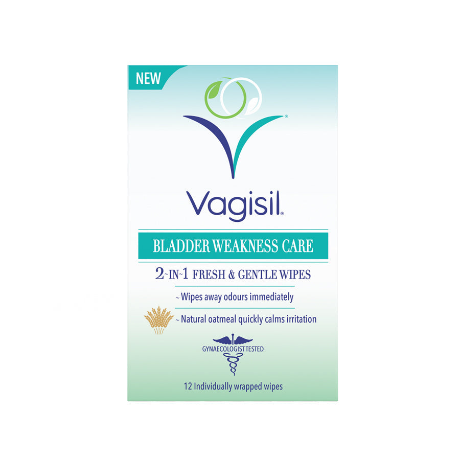 Vagisil Bladder Weakness Care 2-in-1 Fresh & Gentle Wipes 12 sheets